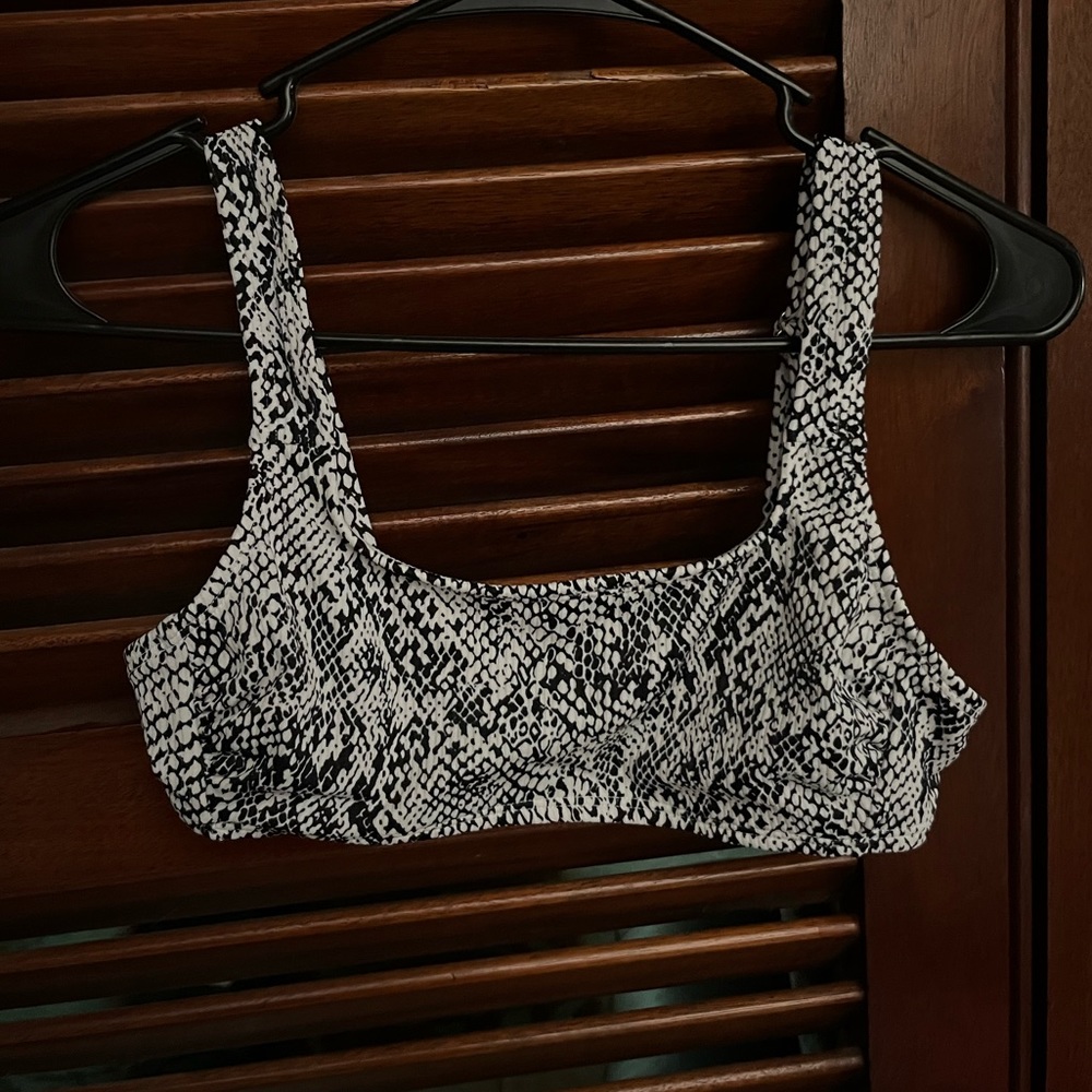 Target Black and White Snake Print Bikini Top